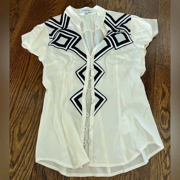 bebe white button down blouse - Picture 1 of 2